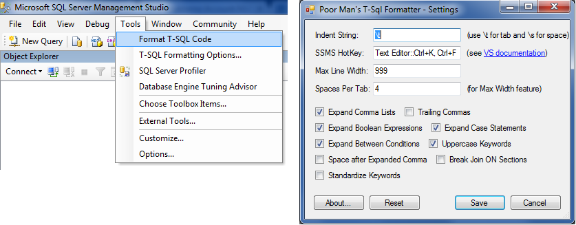Poor Man's T-SQL Formatter